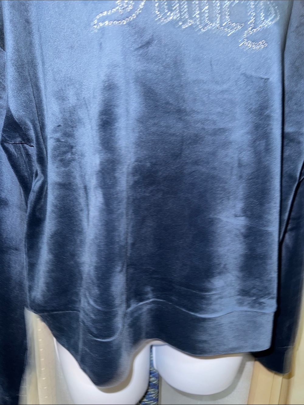 Juicy Couture- NWT Navy Velour Rhinestone Logo Pullover size XL - Picture 12 of 16